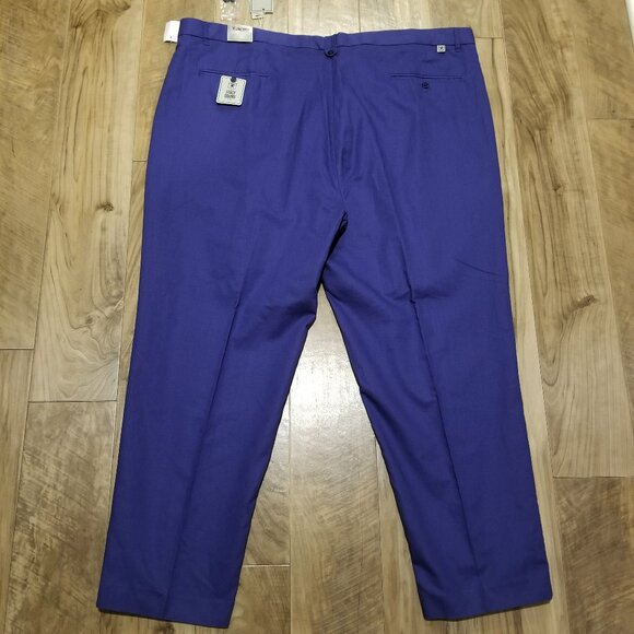 New Stacy Adams Blue Linen Blend Dress Pants 50 Mens Trousers 51x30 - Picture 6 of 11